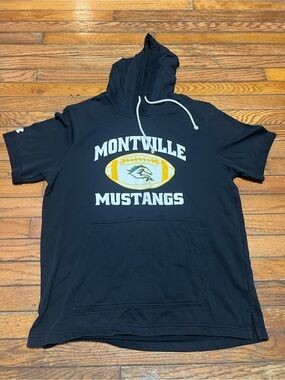 Under Armour Mens Hoodie Size L Black Short Sleeve Loose Fit Graphic Pullover